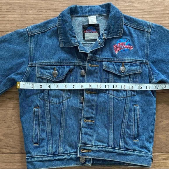 Planet Hollywood Vintage Embroidered Kids Denim Jacket - Youth Size M - Denim - Picture 6 of 8